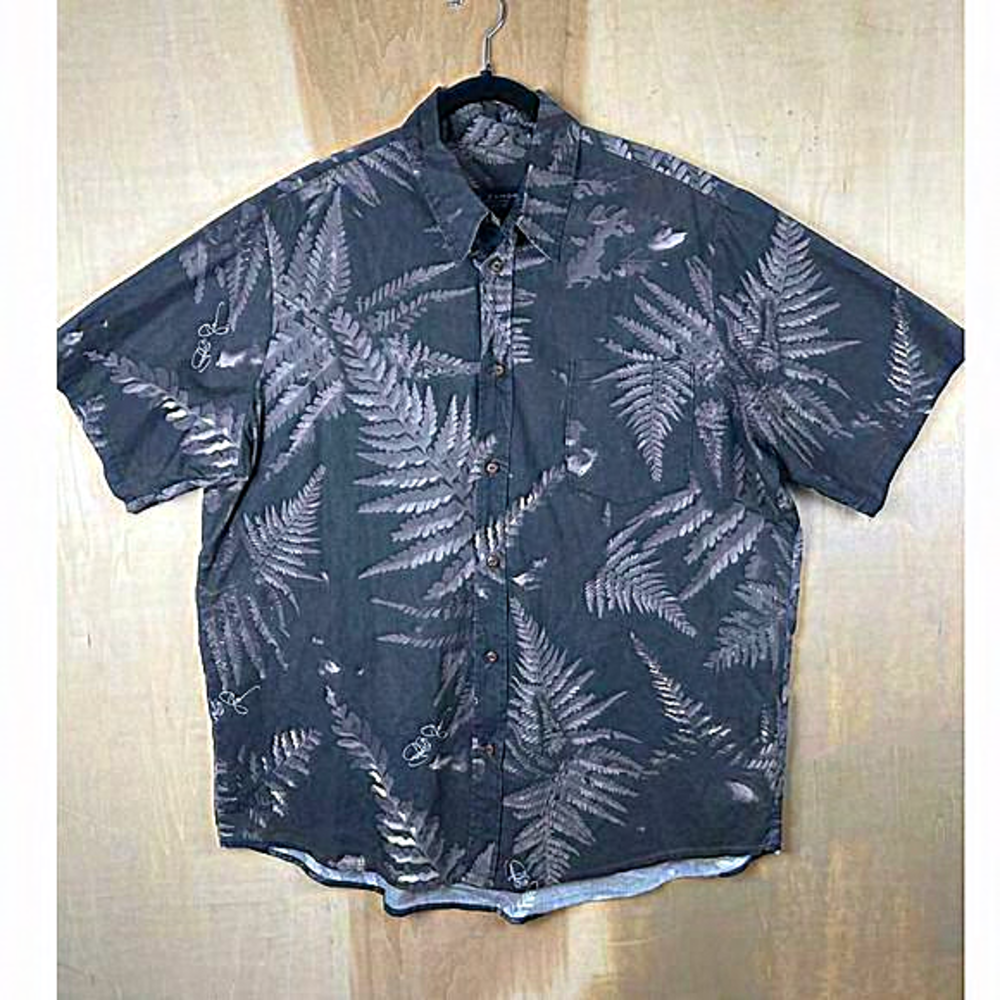 Kini Zamora‎ Shirt Mens Extra Large XL Button Up Aloha Hawaiian Camp